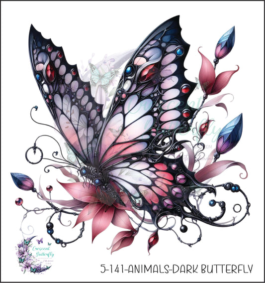 5-141-Animals-Dark Butterfly UV DTF Decal