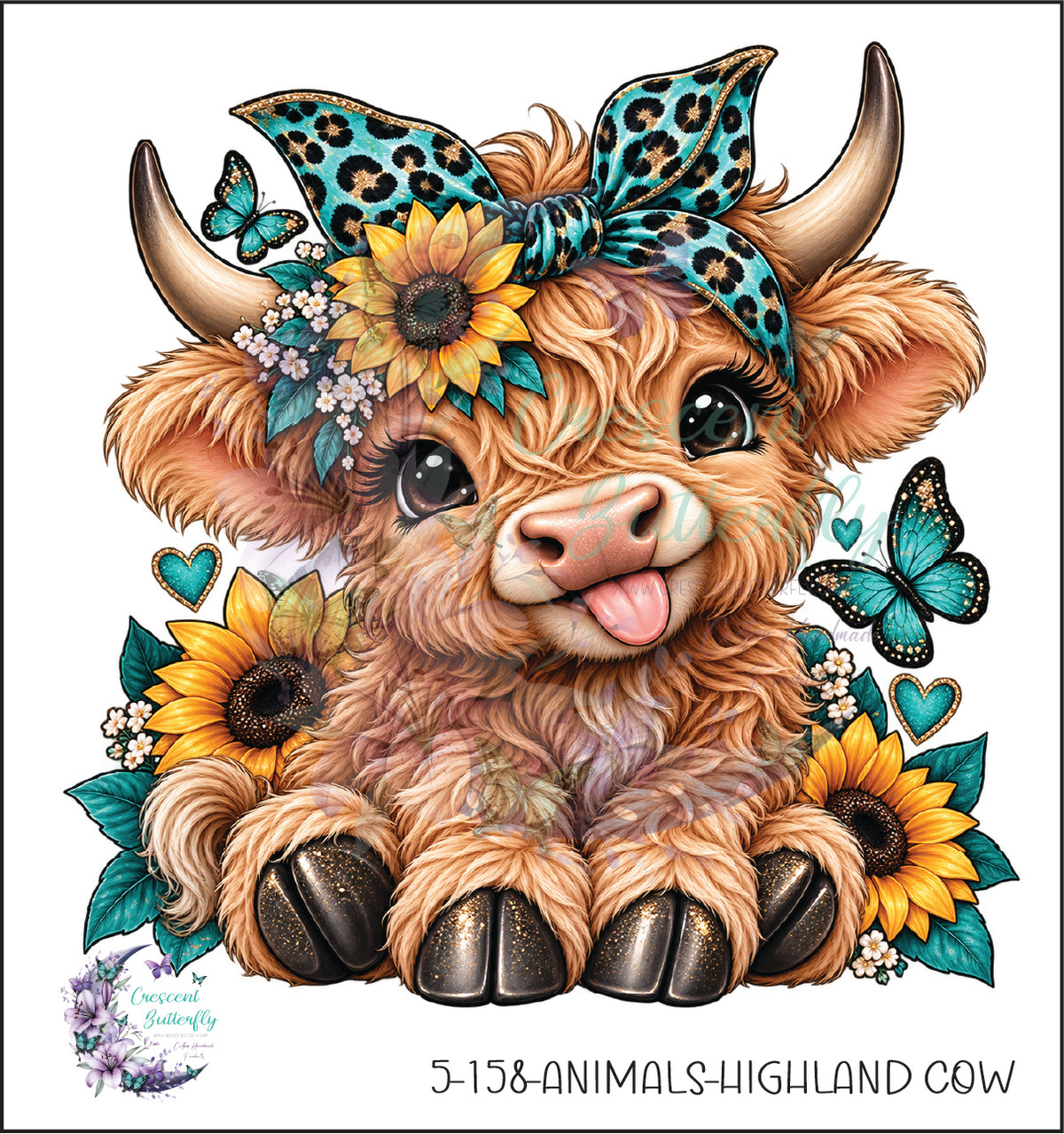 5-158-Animals-Highland Cow UV DTF Decal