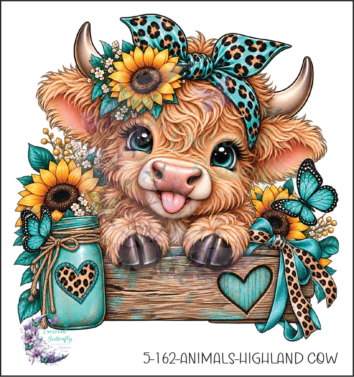 5-162-Animals-Highland Cow UV DTF Decal