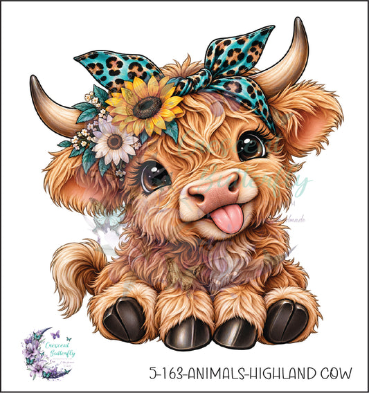 5-163-Animals-Highland Cow UV DTF Decal