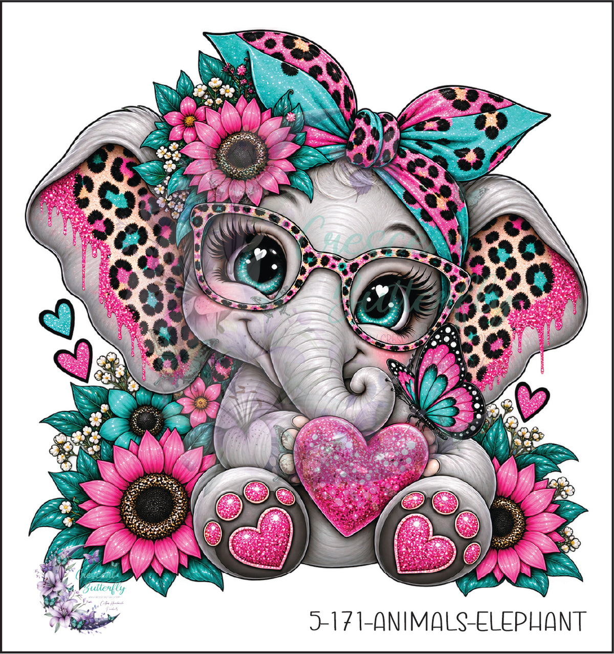 5-171-Animals-Elephant UV DTF Decal
