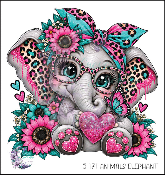 5-171-Animals-Elephant UV DTF Decal