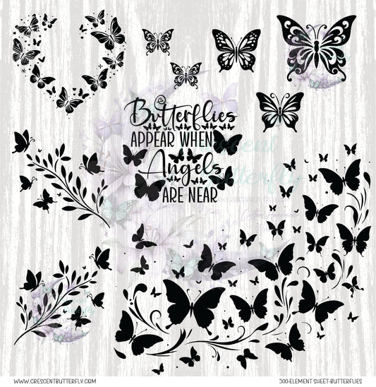 500-Element Sheet-Butterflies UV DTF