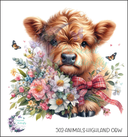 502-Animals-Highland Cow UV DTF Decal