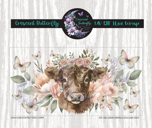503-16oz Wrap-Animals Highland Cow UV DTF