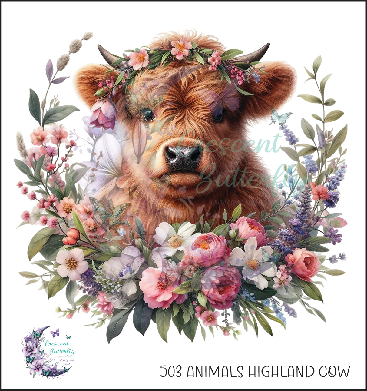 503-Animals-Highland Cow UV DTF Decal