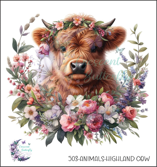 503-Animals-Highland Cow UV DTF Decal