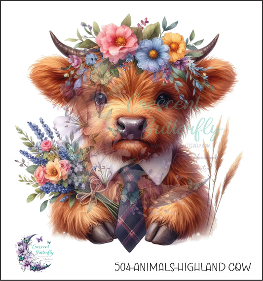 504-Animals-Highland Cow UV DTF Decal