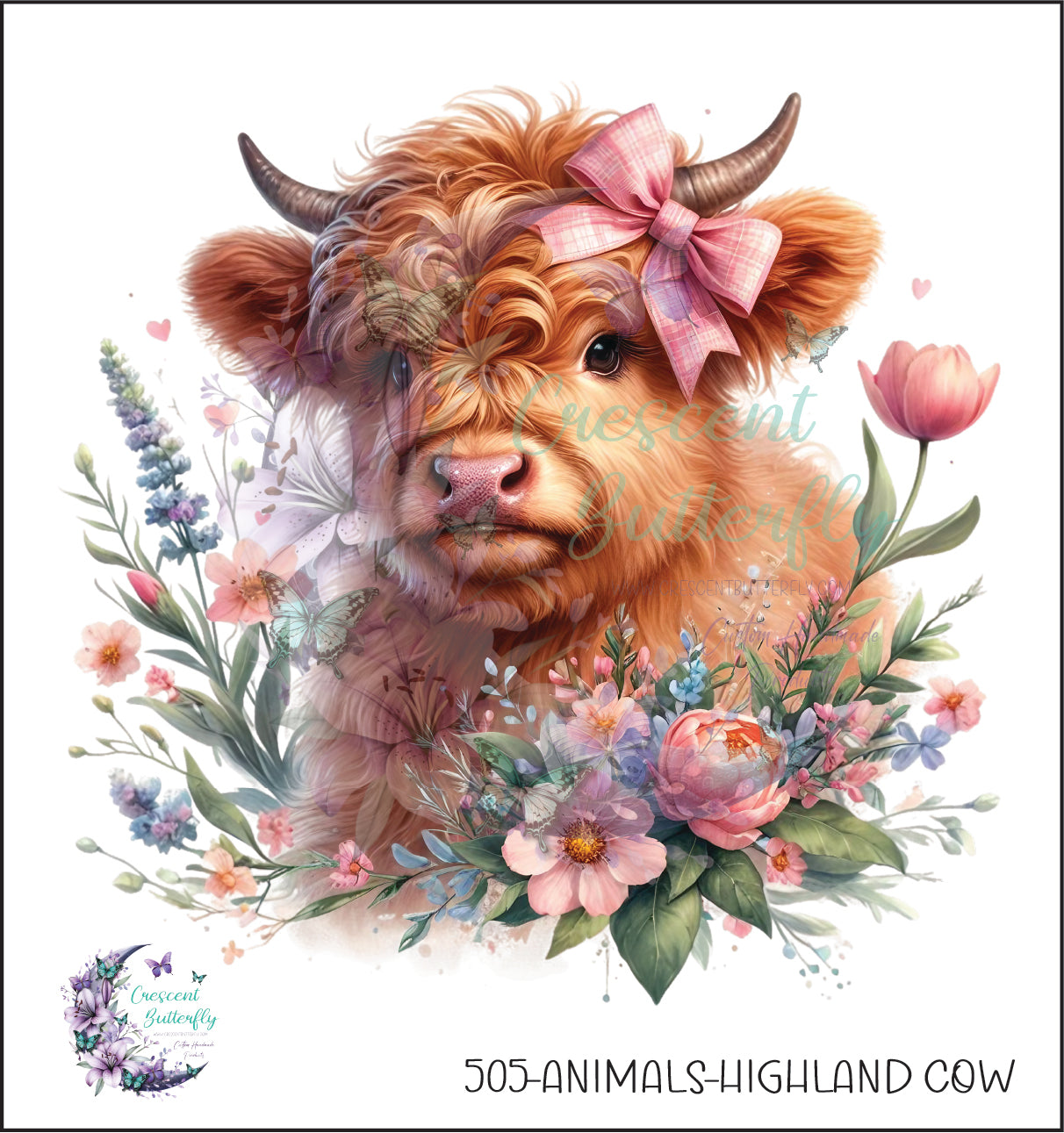 505-Animals-Highland Cow UV DTF Decal