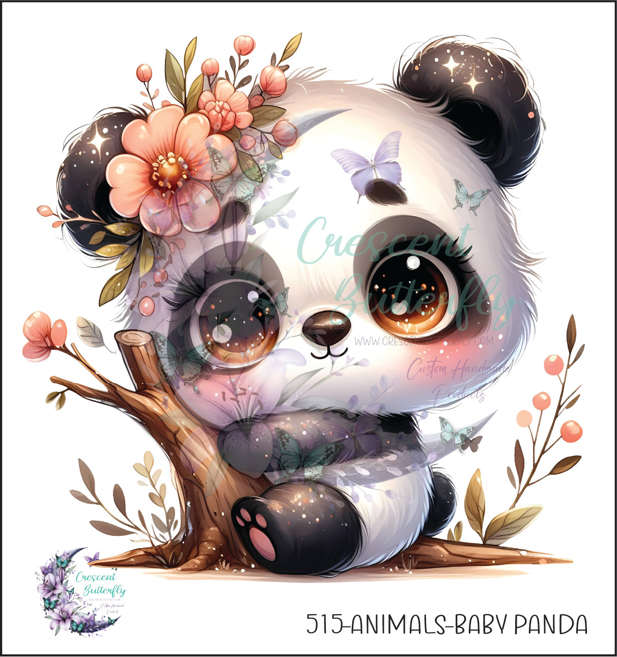 515-Animals-Baby Panda UV DTF Decal