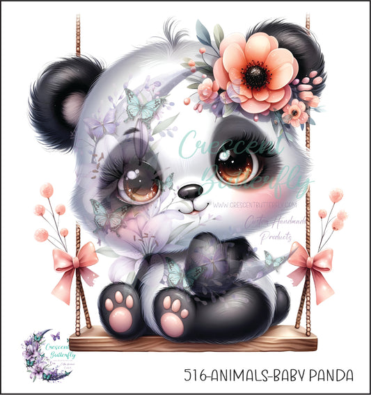 516-Animals-Baby Panda UV DTF Decal