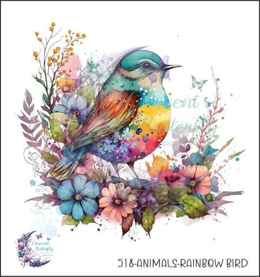518-Animals-Rainbow Bird UV DTF Decal