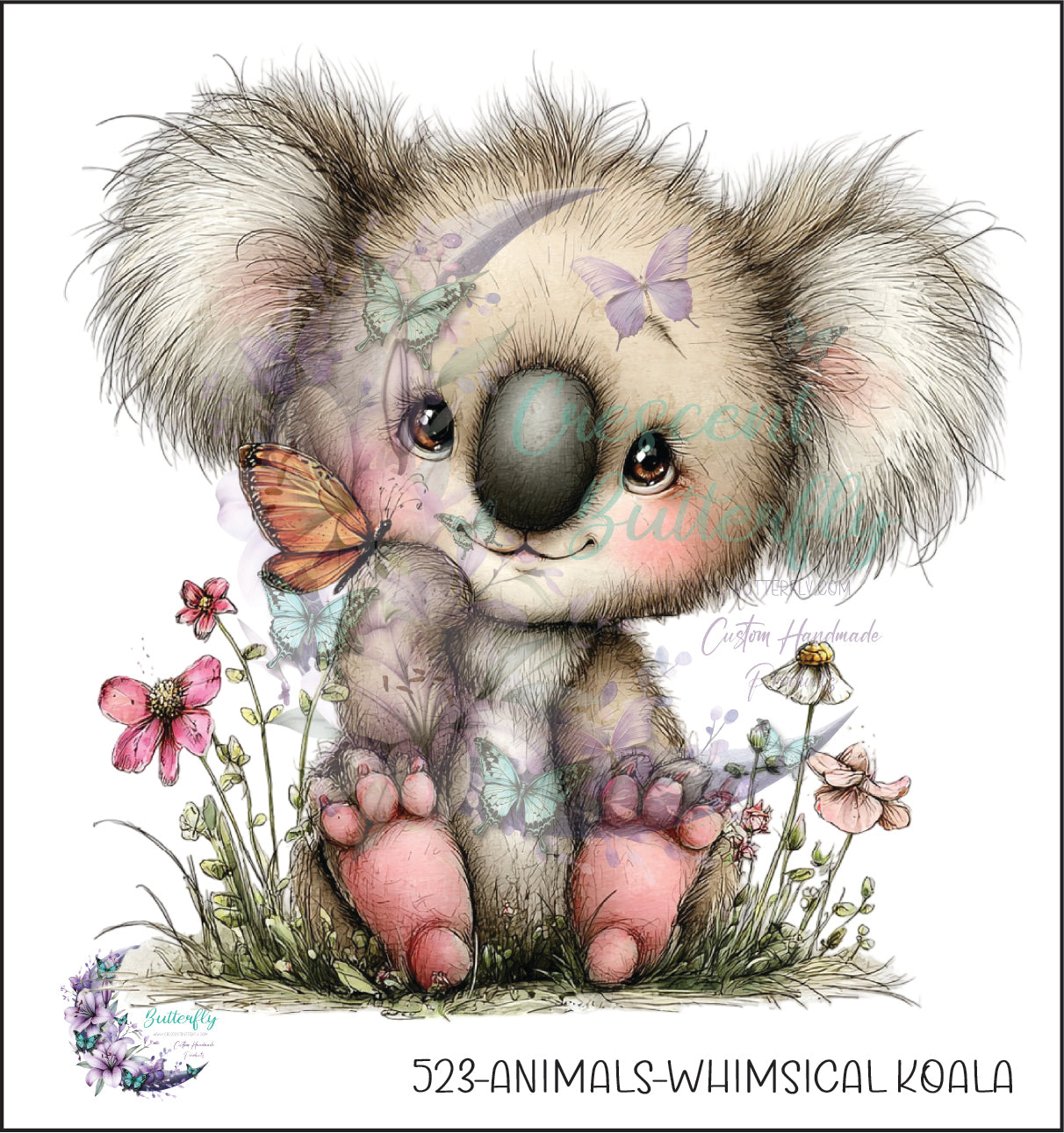523-Animals-Whimsical Koala UV DTF Decal