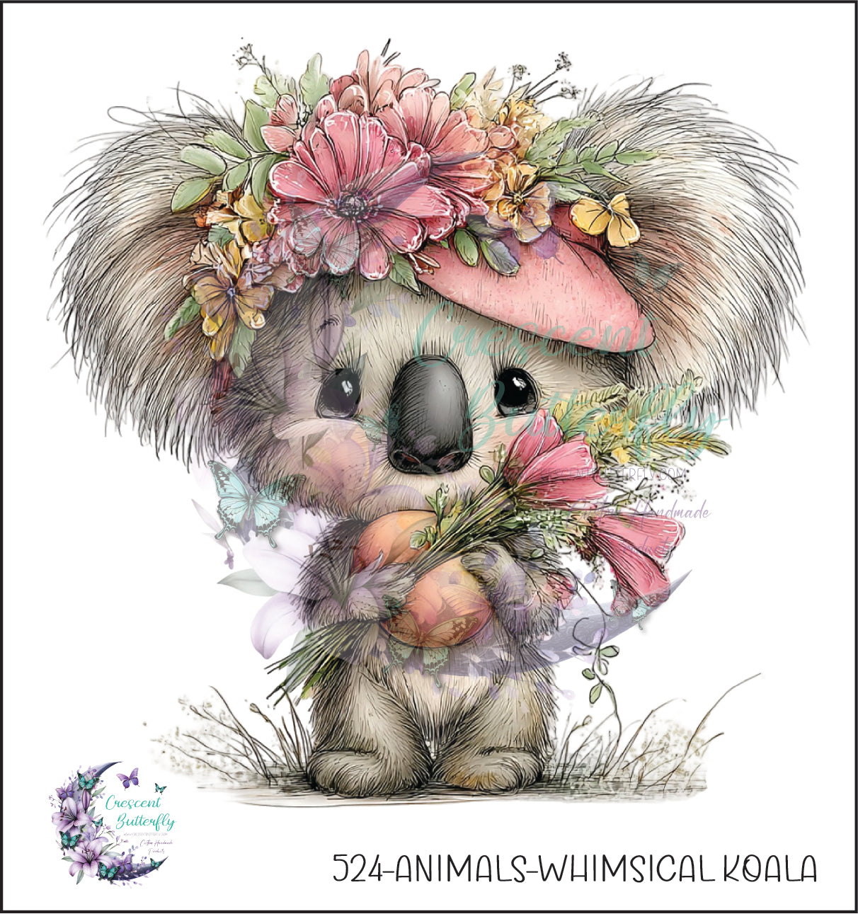 524-Animals-Whimsical Koala UV DTF Decal