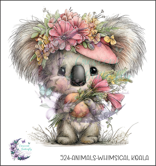 524-Animals-Whimsical Koala UV DTF Decal