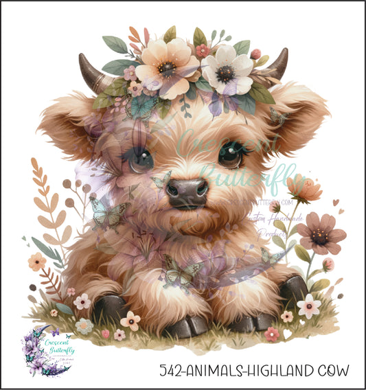 542-Animals-Highland Cow UV DTF Decal