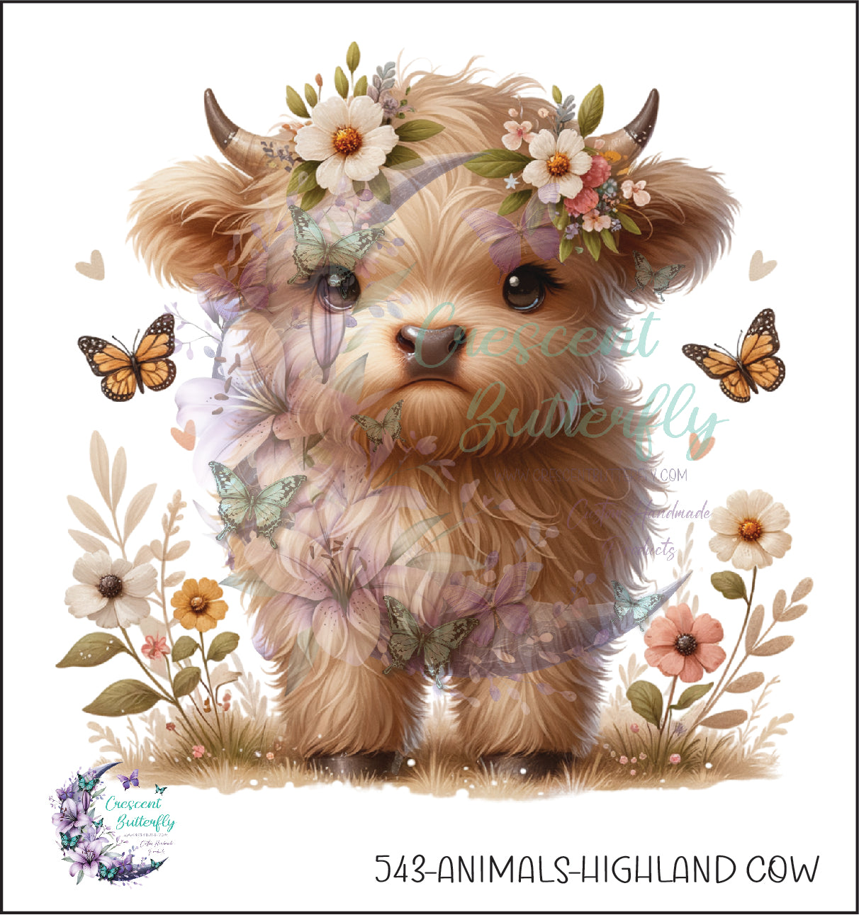543-Animals-Highland Cow UV DTF Decal