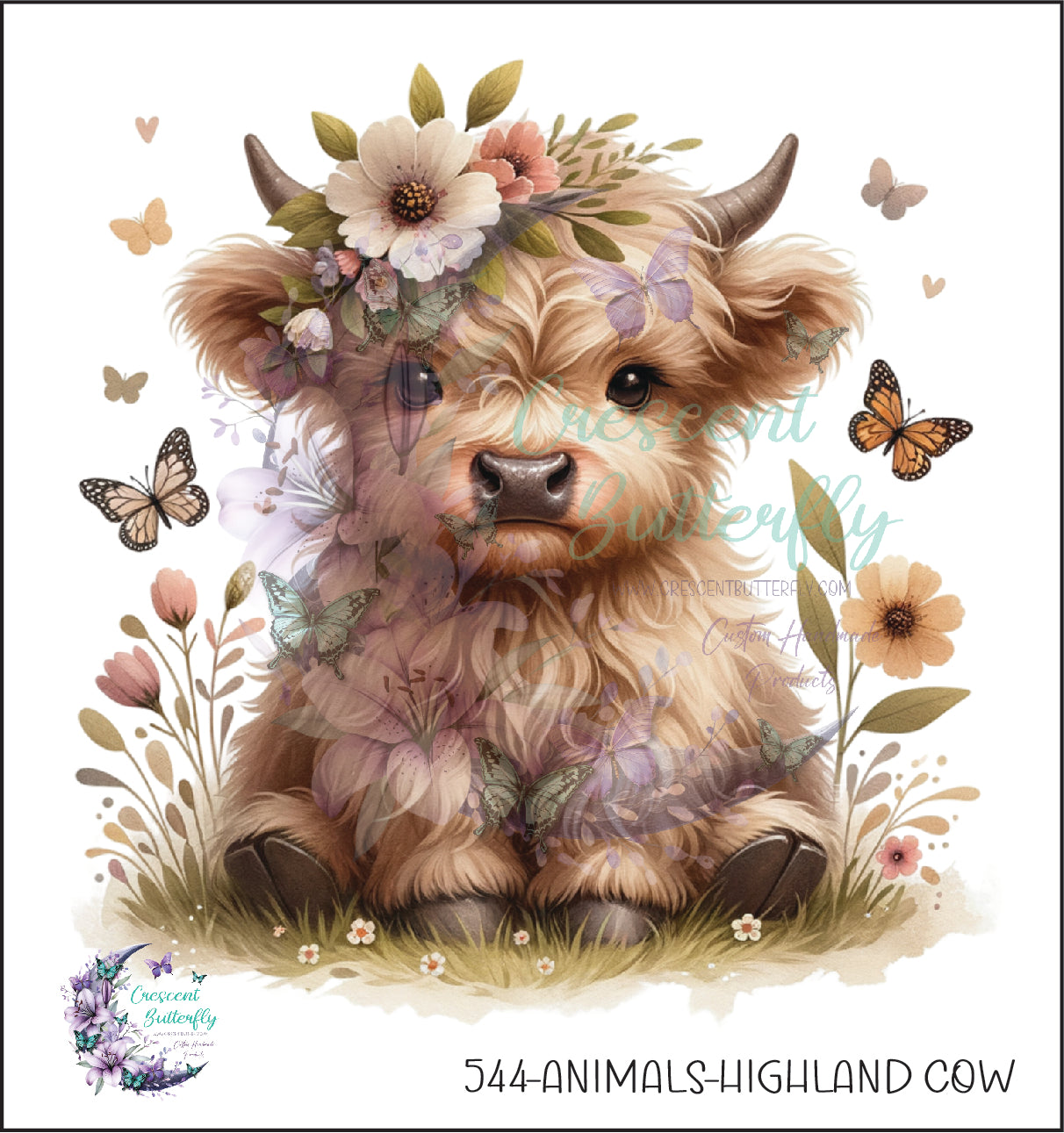 544-Animals-Highland Cow UV DTF Decal