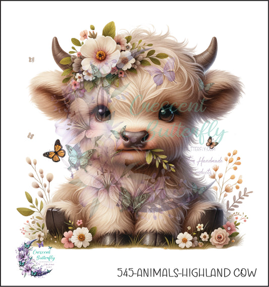 545-Animals-Highland Cow UV DTF Decal
