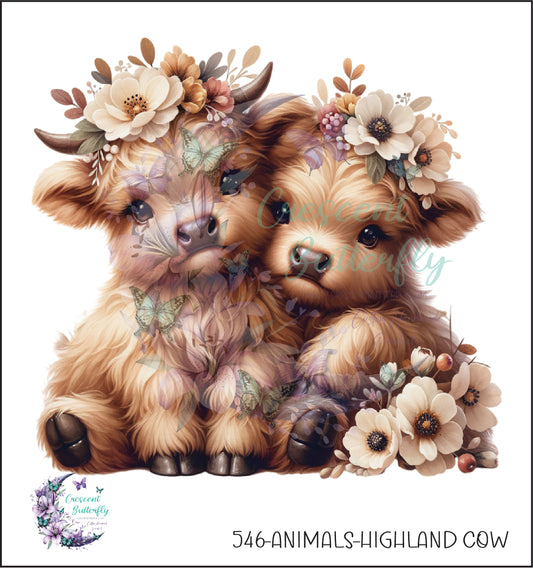 546-Animals-Highland Cow UV DTF Decal