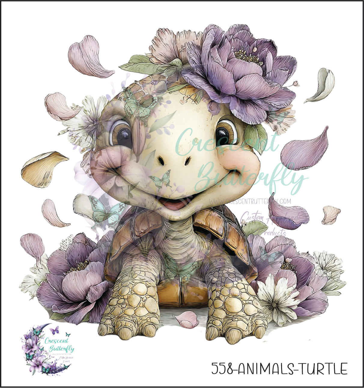 558-Animals-Turtle UV DTF Decal