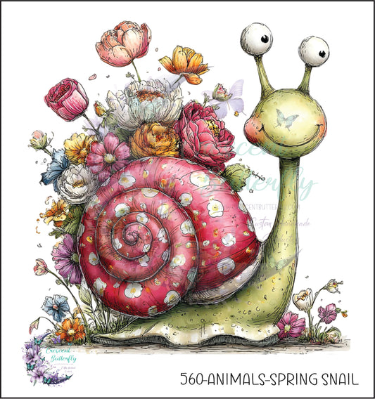 560-Animals-Spring Snail UV DTF Decal