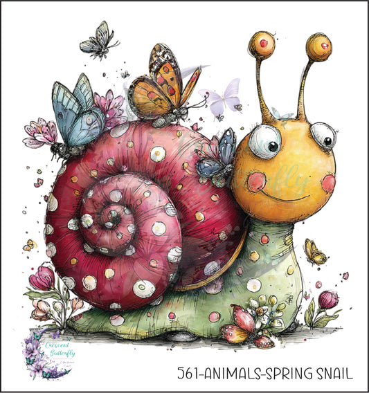 561-Animals-Spring Snail UV DTF Decal