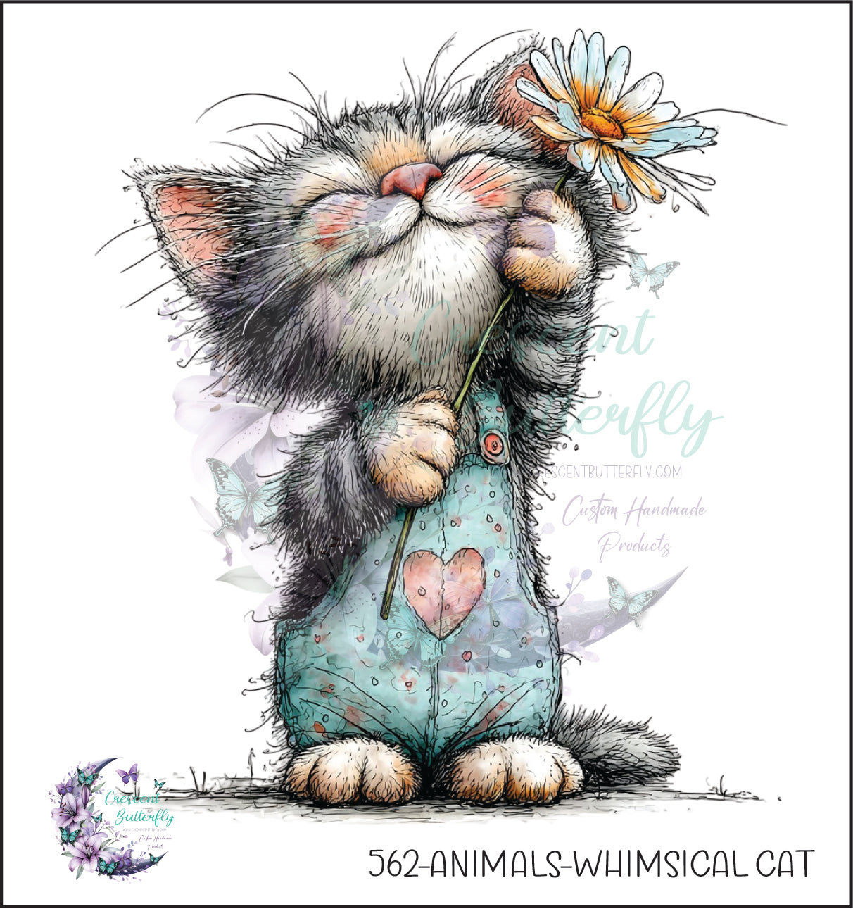 562-Animals-Whimsical Cat UV DTF Decal