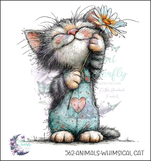 562-Animals-Whimsical Cat UV DTF Decal