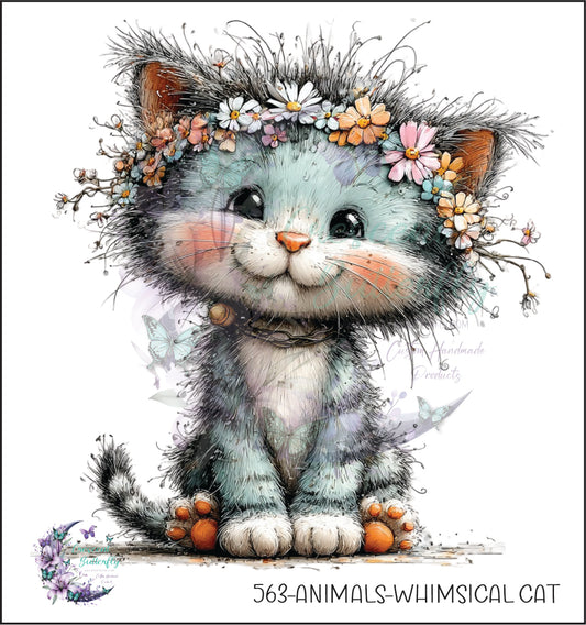 563-Animals-Whimsical Cat UV DTF Decal