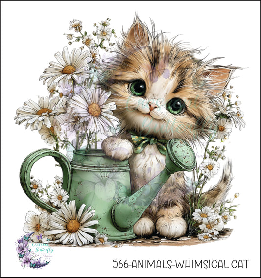 566-Animals-Whimsical Cat UV DTF Decal