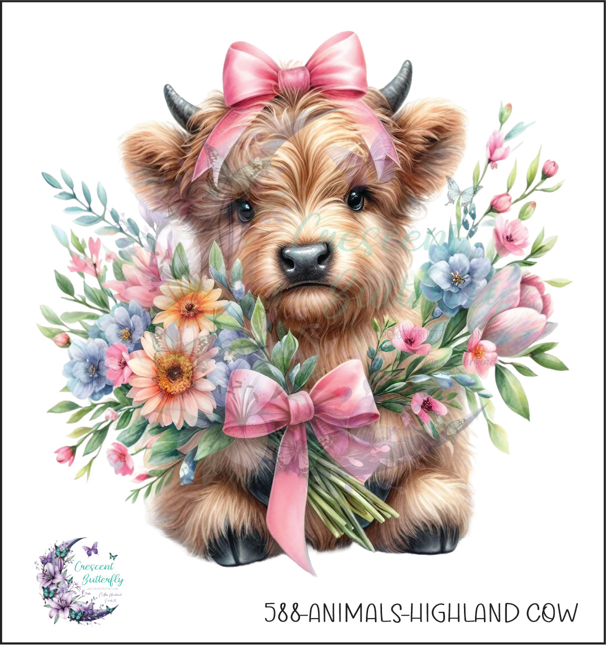 588-Animals-Highland Cow UV DTF Decal