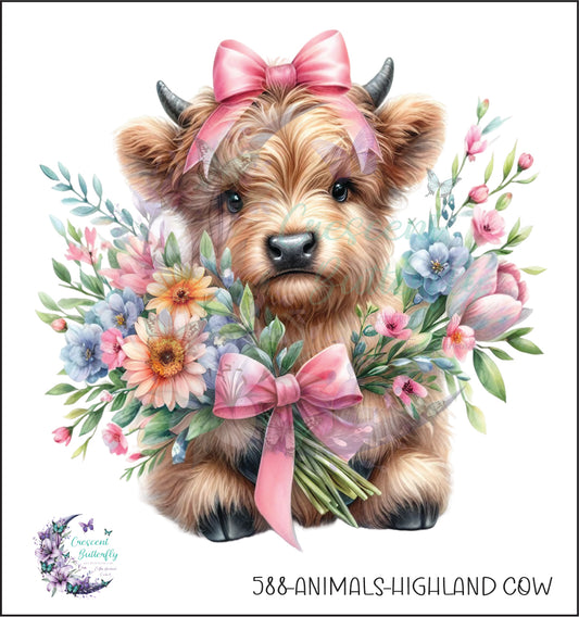 588-Animals-Highland Cow UV DTF Decal