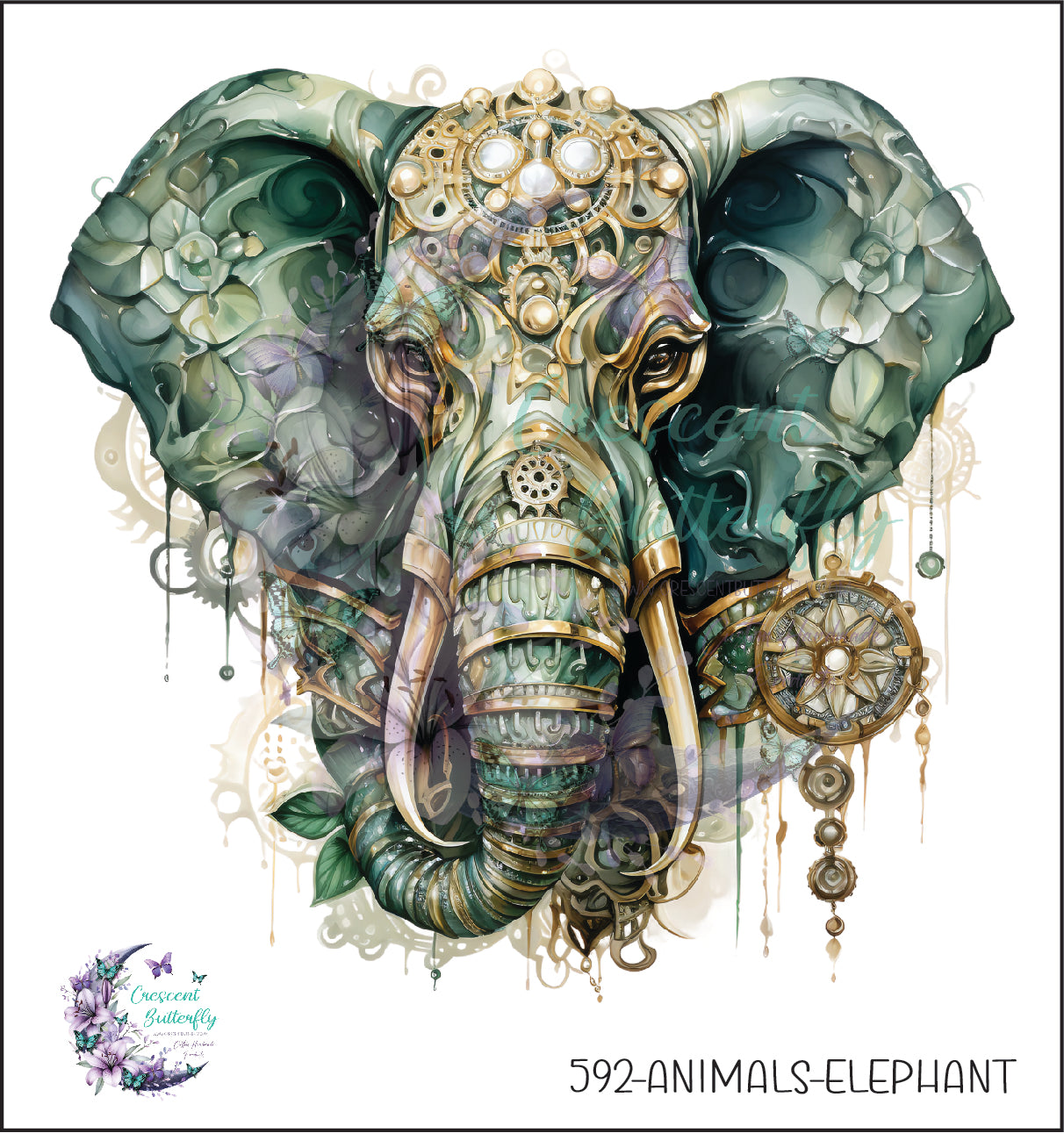 592-Animals-Elephant UV DTF Decal