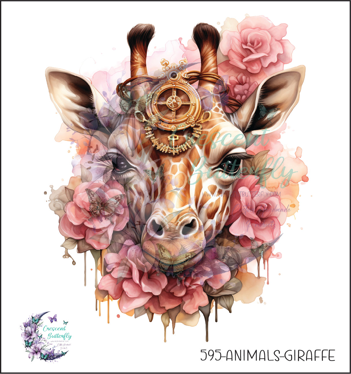 595-Animals-Giraffe UV DTF Decal
