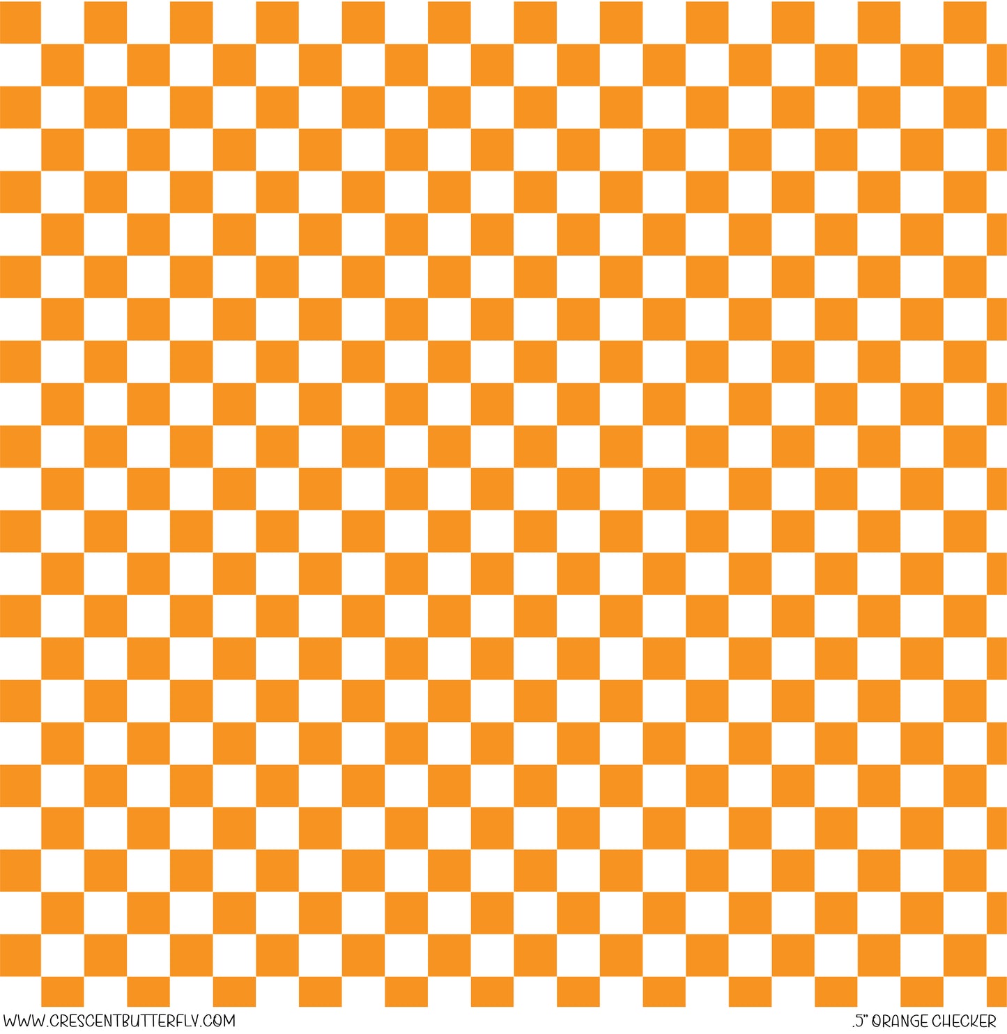 Half Inch Orange Checkered Printed Vinyl Sheet/Wrap