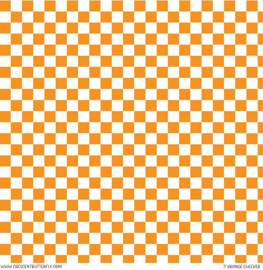 Half Inch Orange Checkered Printed Vinyl Sheet/Wrap