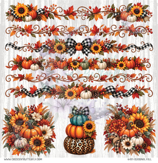 6-001-Seasonal Fall 10x10 UV DTF Sheet