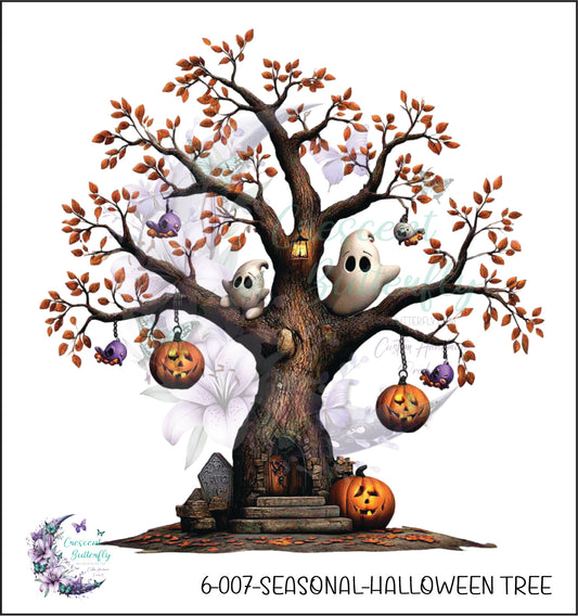 6-007-Seasonal-Halloween Tree UV DTF Decal