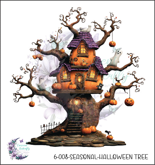 6-008-Seasonal-Halloween Tree UV DTF Decal