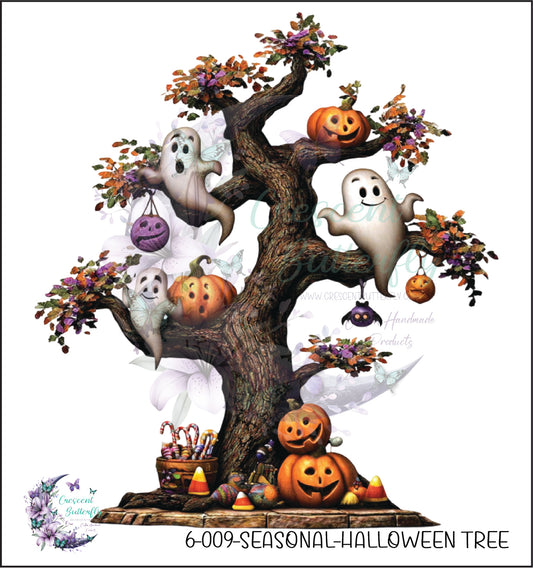 6-009-Seasonal-Halloween Tree UV DTF Decal