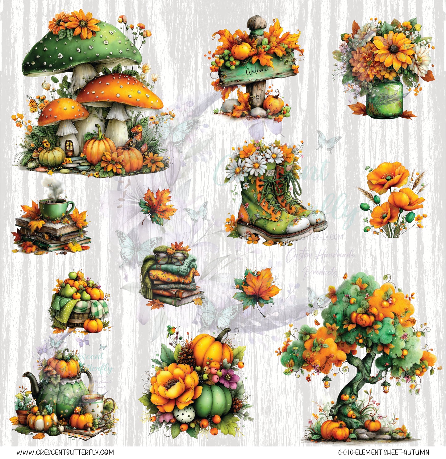 6-010-Element Sheet-Autumn UV DTF