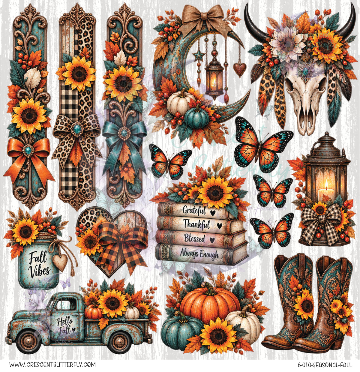 6-010-Seasonal-Fall 10x10 UV DTF Sheet