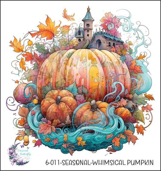6-011-Seasonal-Whimsical Pumpkin UV DTF Decal