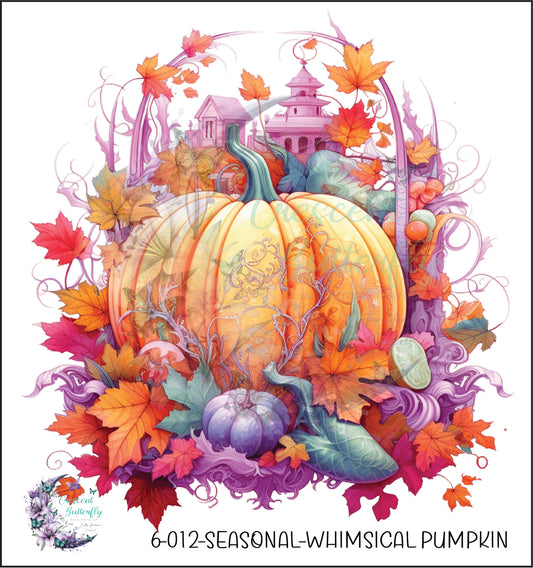 6-012-Seasonal-Whimsical Pumpkin UV DTF Decal