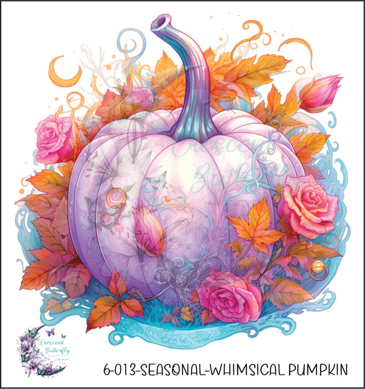 6-013-Seasonal-Whimsical Pumpkin UV DTF Decal