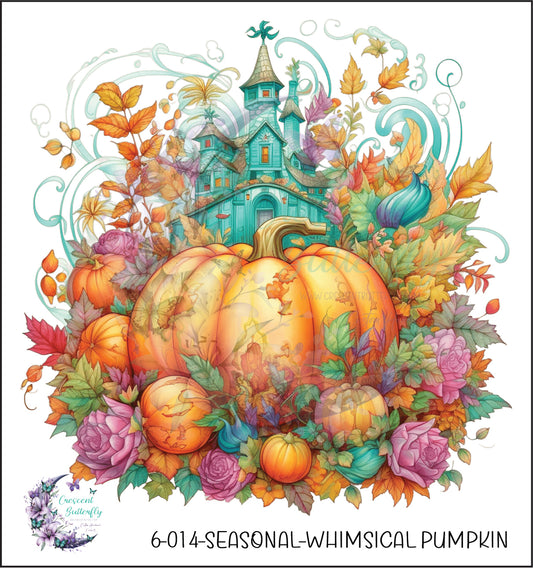 6-014-Seasonal-Whimsical Pumpkin UV DTF Decal