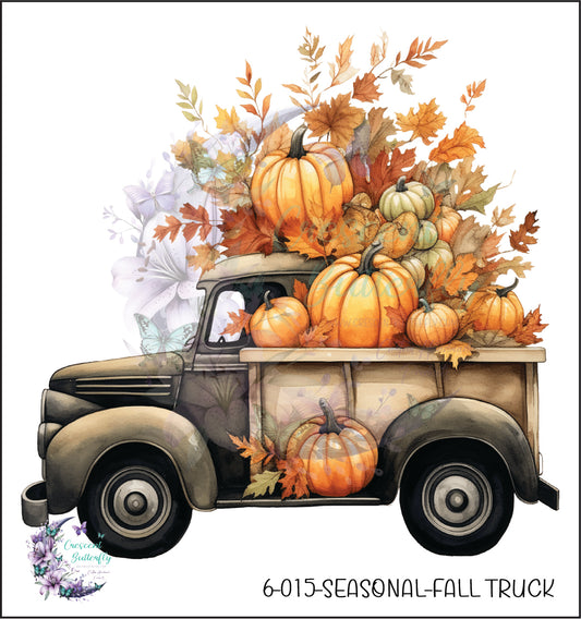 6-015-Seasonal-Fall Truck UV DTF Decal