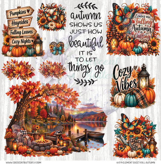 6-019-Element Sheet-Fall Autumn UV DTF