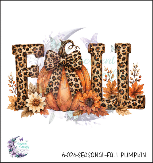 6-024-Seasonal-Fall Pumpkin UV DTF Decal